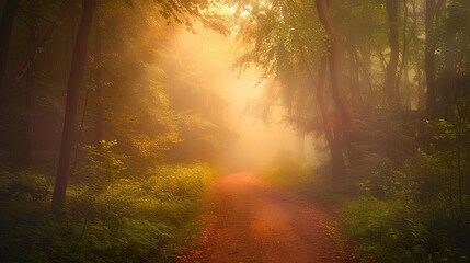 sunrise in the forest