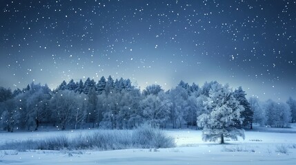 winter landscape with snow