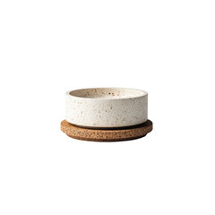 Speckled Ceramic Bowl with Cork Coaster - Minimalist Home Decor