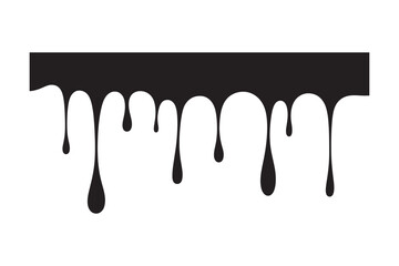 Black ink dripping down from a solid line