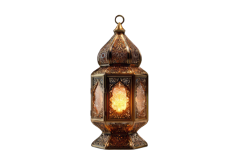 Ornate golden lantern with warm light