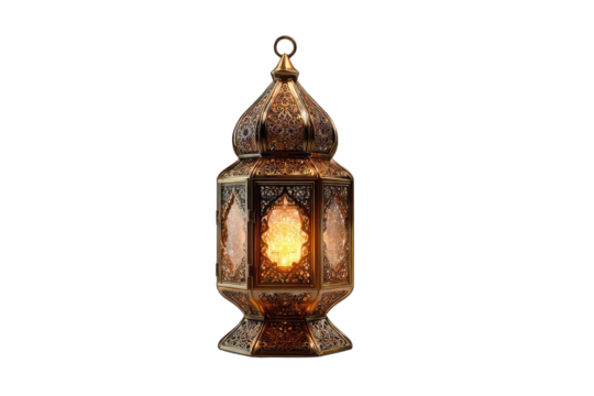 Ornate golden lantern with warm light