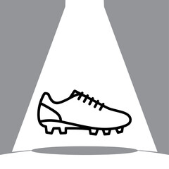 Striking Soccer Shoe Under Spotlight Illustration in Black and White