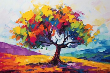 Oak tree painting backgrounds plant.
