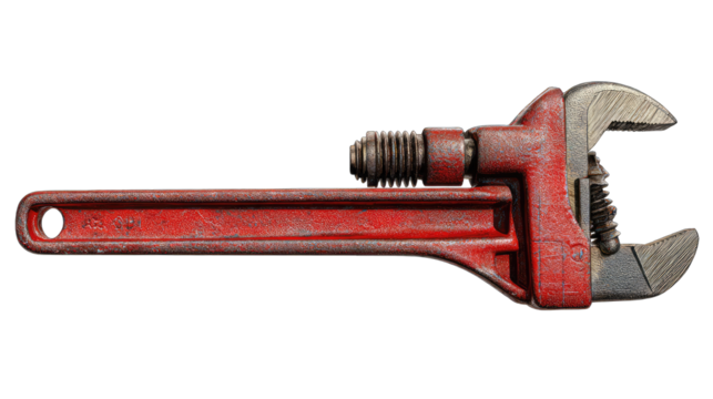 Red adjustable wrench (1)