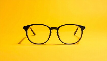 glasses on a yellow background