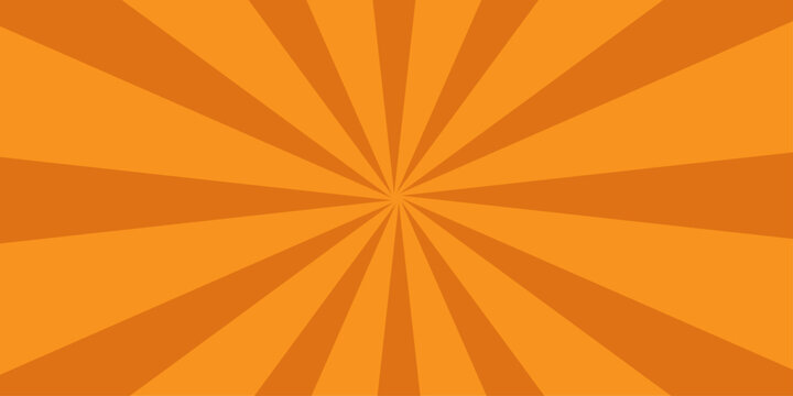 Retro abstract orange sunburst ray background with a vintage grunge texture pattern, perfect for a summer vector illustration or old-style wallpaper