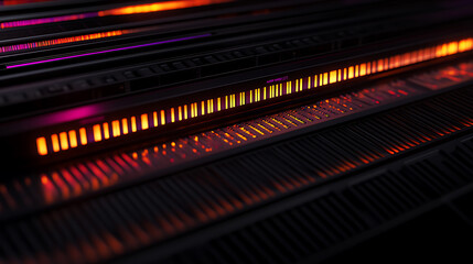 Illuminated Server Racks with Colorful LED Lights