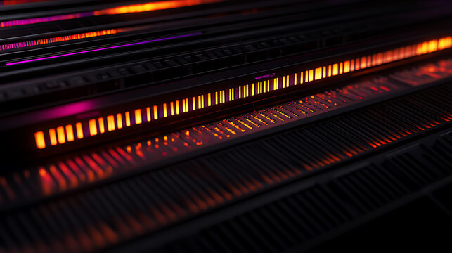 Illuminated Server Racks with Colorful LED Lights