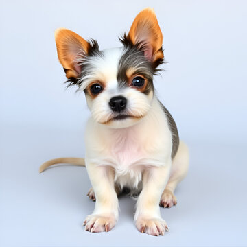 Cachorro ratonero con dos meses, colores crema y beage, pelo suave carita bonita