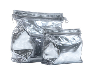 Two transparent zippered bags