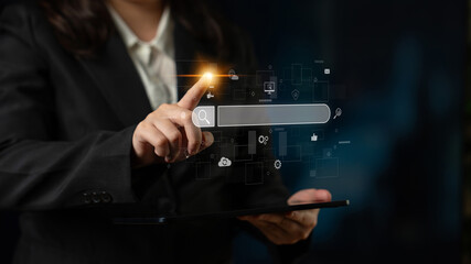 Search engine interface for accessing digital information and online data. Search engine finds...