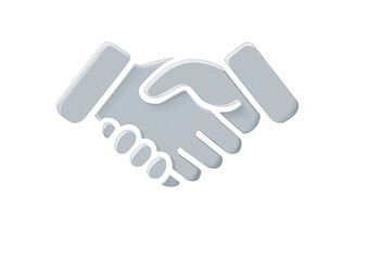 Obraz premium Two hands clasped in a light gray handshake