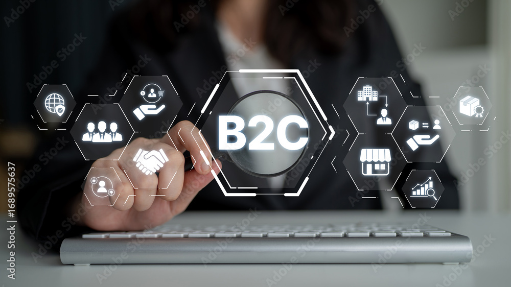 Poster b2c strategy focus on delivery products directly to consumer. successful b2c model enhance consumer 