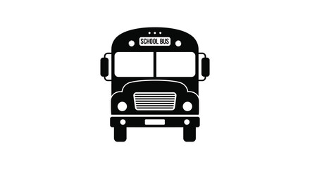 a classic school bus icon in black and white design © nhpvect02