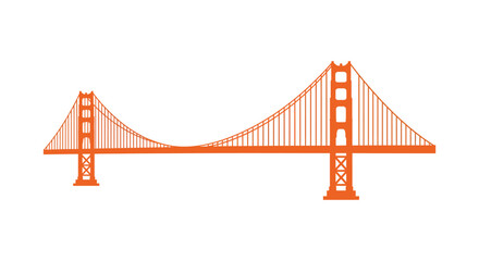 a vibrant orange bridge spanning across water