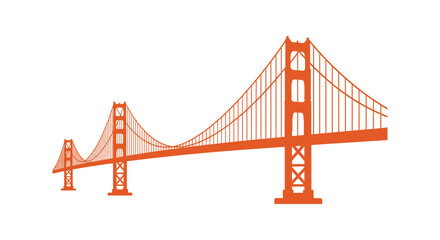 a vibrant orange silhouette of san francisco s iconic golden gate bridge