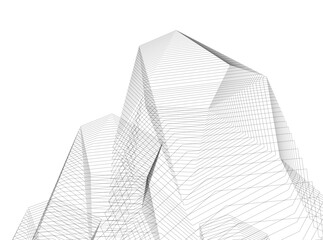 Abstract futuristic architecture. Vector 3d illustration