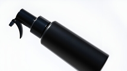 Black sunscreen spray bottle isolated on transparent background