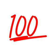 One hundred logo icon design, 100 points illustration, perfect exam score. Vector