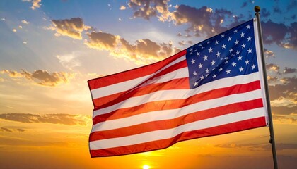 "American flags lined up on a grassy field in a sunlit park, fluttering gently in the breeze to honor national pride."