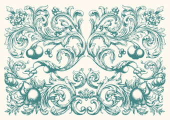 Vintage Baroque Victorian frame border flower pattern vector floral engraved scroll ornament leaf retro decorative design. filigree calligraphic heraldic shield swirl