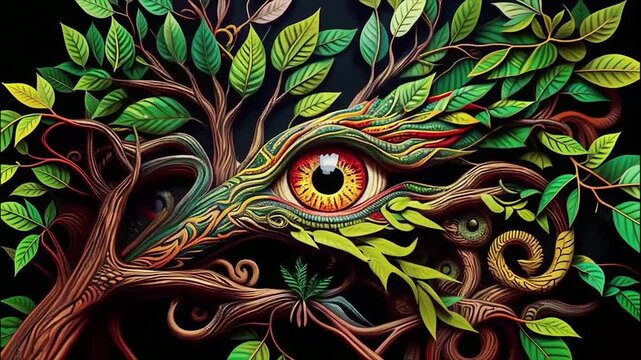 Shamanic meditation. The journey of consciousness. The magic eye. Generative AI.	