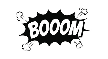 explosion graphic with bold text and dynamic smoke effects