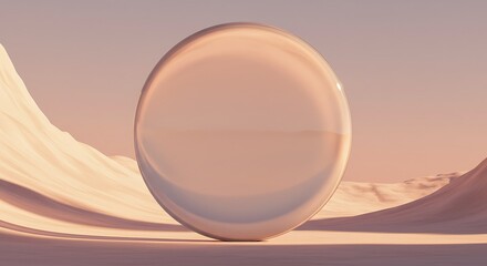 Surreal Orb on Soft Sandy Hills at Sunset.