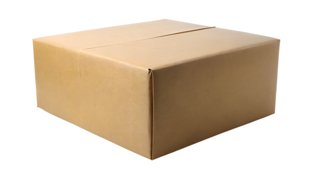 Cardboard box isolated on transparent background, perfect for shipping and storage, ensuring safe delivery of goods with its sturdy and reliable construction