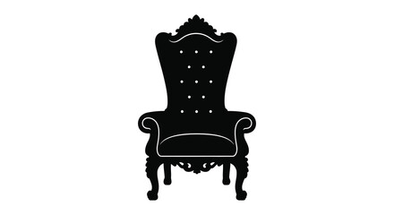 a majestic black silhouette of an ornate vintage throne chair © Kuntol02