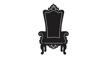 a majestic black throne chair with intricate designs and high back © Kuntol02