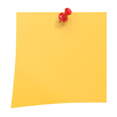 Sticky Note And Push Pin isolated on transparent background