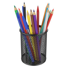 Pencil Holder Set isolated on transparent background