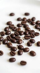 Obraz premium Roasted Coffee Beans on White Background.