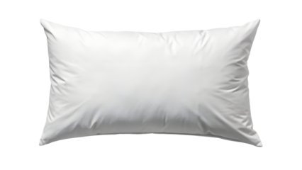 Clean white pillow isolated on transparent background, ideal for showcasing bedding, comfort, and sleeprelated products with a simple and minimalist aesthetic