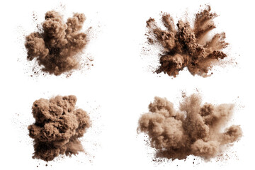 Four variations of a brown dust cloud explosion