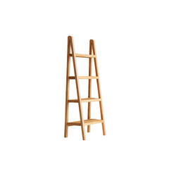 Modern Wooden Ladder Shelf - Four Tiered Bookshelf for Home Decor