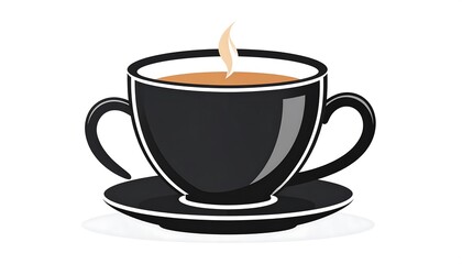 Stylized black coffee cup