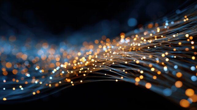 Ultra quality image of fiber optics networks supported technology background generative ai assistance data.