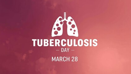 World tuberculosis day awareness campaign with lungs illustration and march 24 date