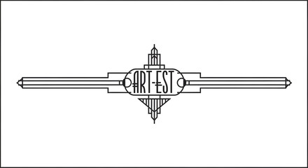 Elegant Art Deco border frames text with stylized geometric symmetry and vintage flair