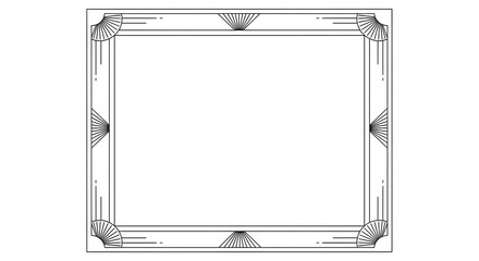 Elegant Art Deco border design with fan motifs and clean lines for sophisticated presentations