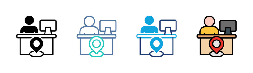 Workplace Icon Set Multiple Style Collection
