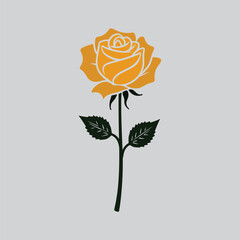 Yellow Rose and green Leaves 2