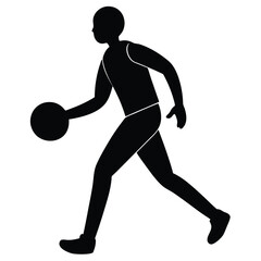 Basketball Player Walking Spinning Ball