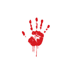 Red bloody handprint