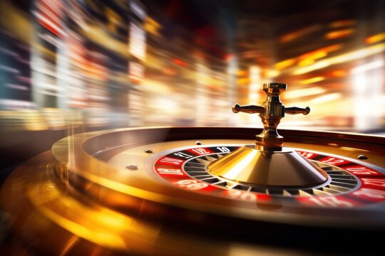 Roulet spinning casino nightlife gambling.