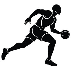 Basketball Player Running With Ball Fast