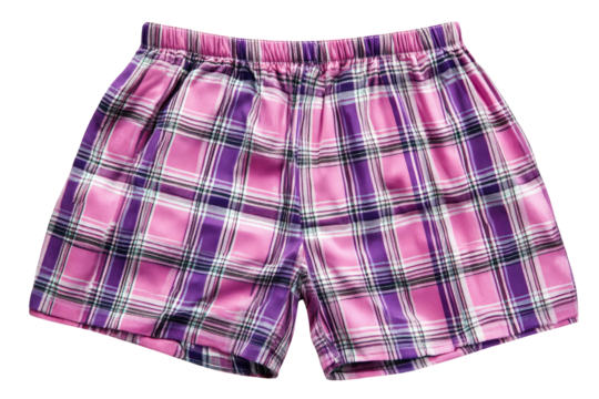 Pink and purple plaid boxer shorts